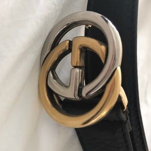 Gucci interlocking black leather belt